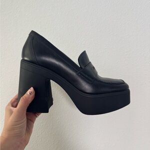 Free People Black Platform Loafers